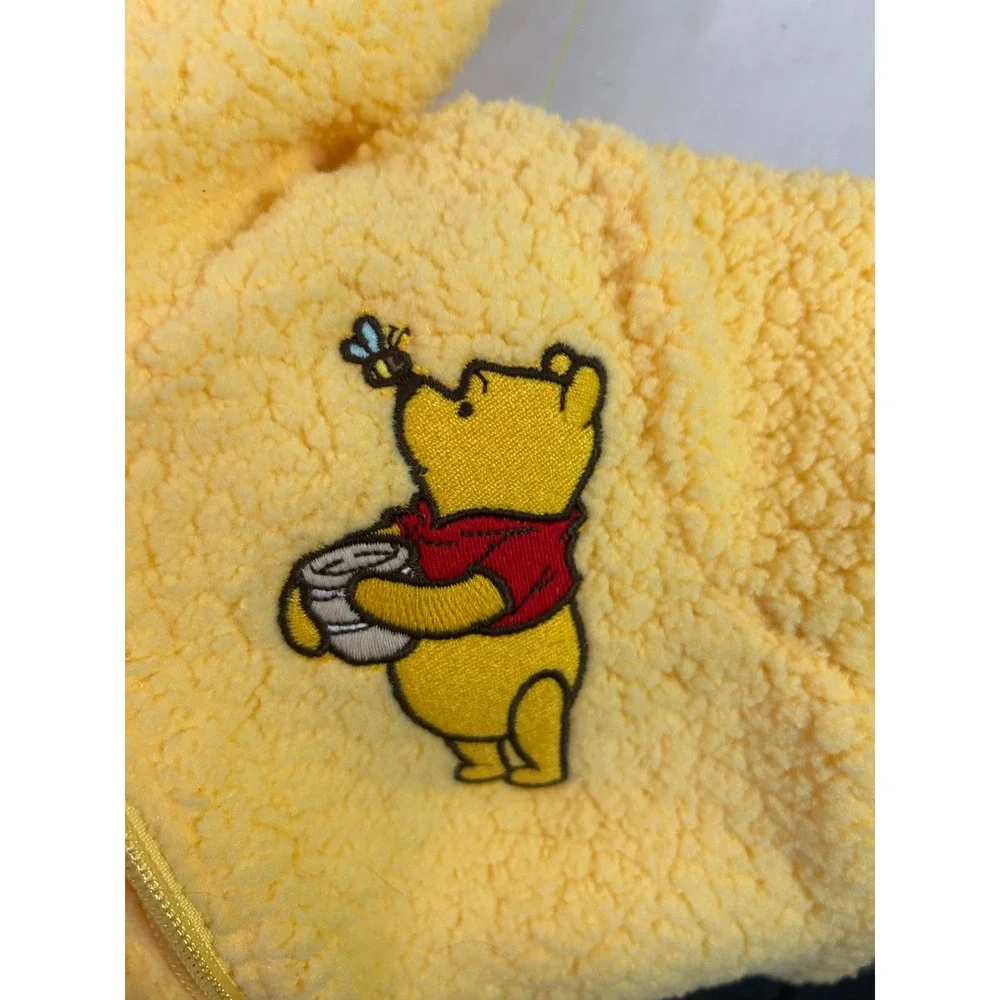Old Navy Winnie the Pooh Bunting 3-6M Yellow Sherpa Fleece Hooded Disney Baby